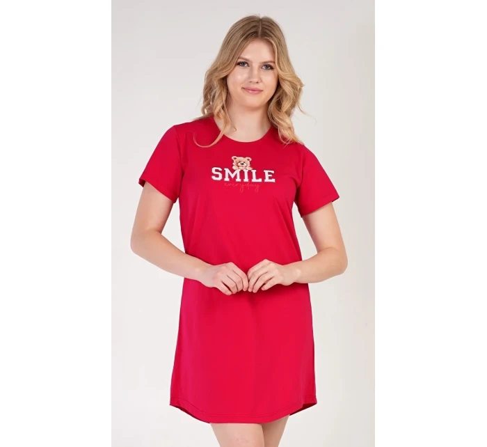 Dámská noční košile s krátkým rukávem Méďa Smile Dámská noční košile s krátkým rukávem Méďa Smile