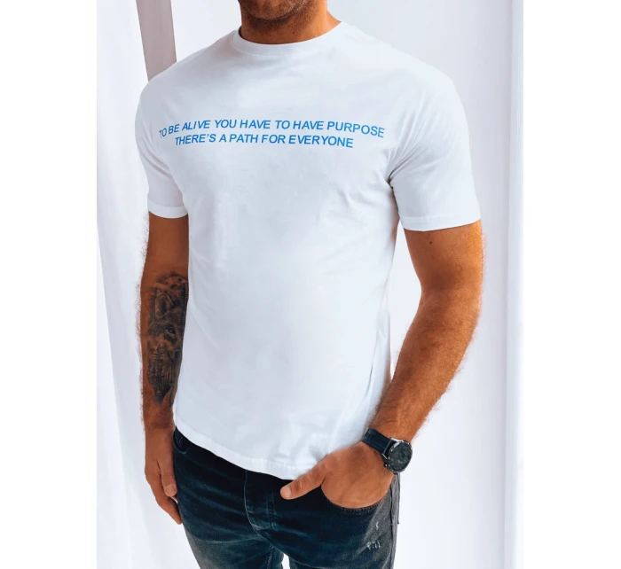 Pánské bílé tričko s potiskem Dstreet model 21968813 - FashionStreet