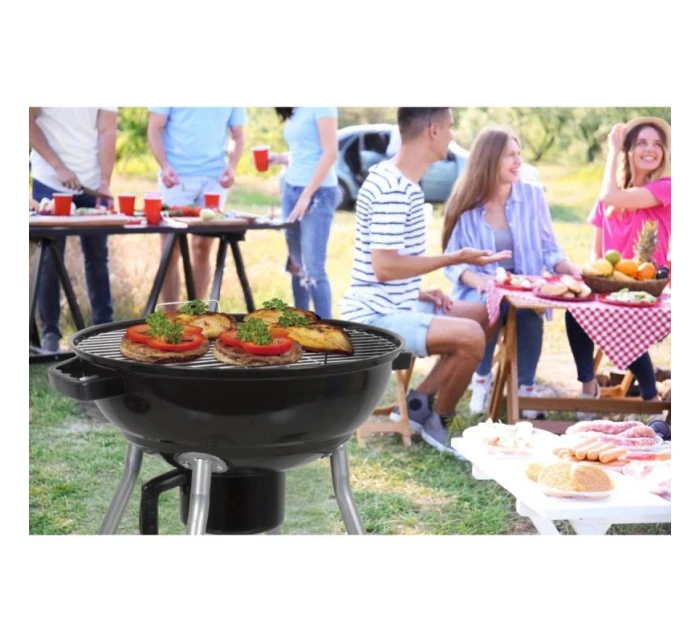 GUĽOVÝ ZÁHRADNÝ GRIL REX STEEL 46CM S POPOLNÍKOM