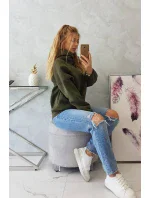 Khaki mikina s kapucňou