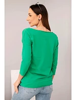 Dámská halenka s lodičkovým výstřihem zelená Dámská halenka s lodičkovým výstřihem zelená