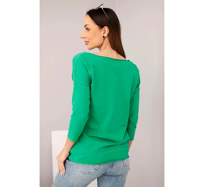 Dámská halenka s lodičkovým výstřihem zelená Dámská halenka s lodičkovým výstřihem zelená