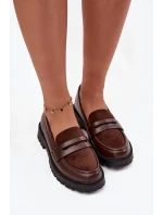 Mokasyny Damskie Z Eko Skóry Czekoladowe Cailen