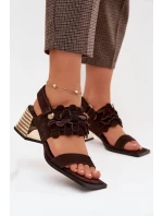 Sandále na podpätku model 225347 Vykročte štýlovo