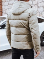 Pánská prošívaná zimní bunda s kapucí světle béžová Dstreet model 21991486 - FashionStreet