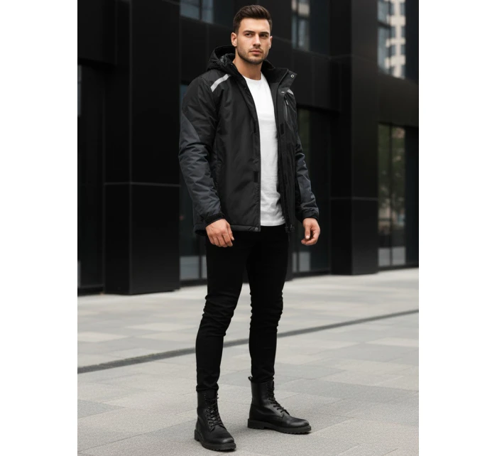 Pánská lyžařská bunda černá model 21995675 - Dstreet Pánská lyžařská bunda černá model 21995675 - Dstreet