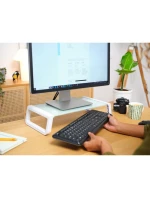 SKLENENÝ STOJAN NA MONITOR TRUST MONTA BIELY (25351)