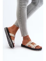 Klapki Damskie Na Płaskiej Podeszwie ZAXY LL285072 Jasnobeżowe