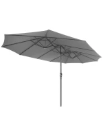 ZÁHRADNÝ PARASOL XXXL 2,7x4,6 m ŠEDÝ SASKA GARDEN