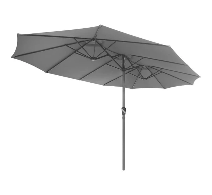 ZÁHRADNÝ PARASOL XXXL 2,7x4,6 m ŠEDÝ SASKA GARDEN
