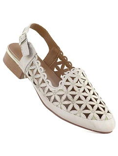 Dámske zlaté sandále na nízkom podpätku Jezzi ASA222-16