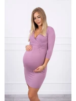 Přiléhavé šaty s průstřihem pod prsy tmavě růžové