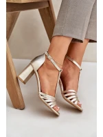 Sandały Z Naturalnej Skóry Na Słupku Laura Messi 2766