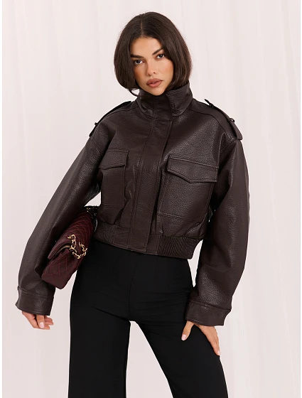 Kurtka IR KR model 22400898 ciemny brązowy - FPrice Kurtka IR KR model 22400898 ciemny brązowy - FPrice