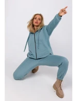 M761 Mikina s kapucňou na zips a klokaním vreckom - agáve M761 Mikina s kapucňou na zips a klokaním vreckom - agáve