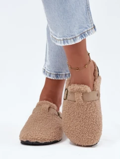 Dámske žabky s jahňacou kožou Flops Beige Lorivine