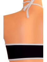 Dámské plavky dvoudílné sexy bikiny  zdobené bílými lemy černé Černá model 15042355 - OEM