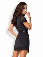 Elegantní župan 810 model 20834826 black - Obsessive Elegantní župan 810 model 20834826 black - Obsessive