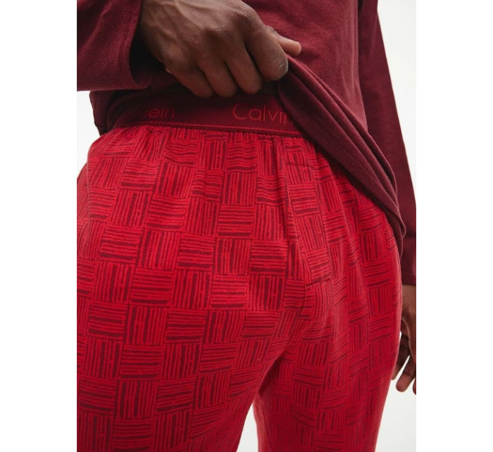 Pánsky pyžamový set NM1592E 6NJ bordo/červená - Calvin Klein