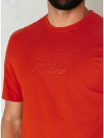 Pánské oranžové tričko s potiskem Dstreet model 21973773 - FashionStreet