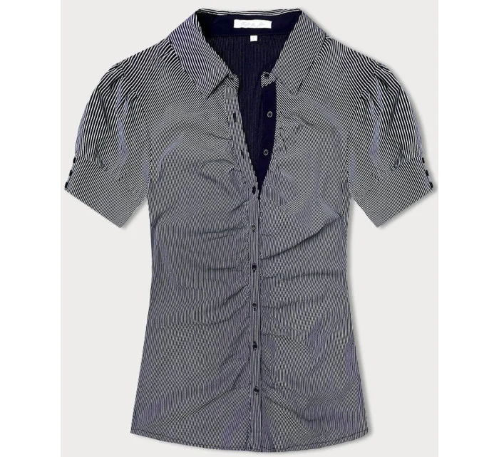 Tmavě modrá halenka s límečkem model 18493739 - Forget me not FASHION Tmavě modrá halenka s límečkem model 18493739 - Forget me not FASHION