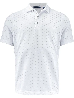 Cutter & Buck Virtue Polo Printed Men Pánske funkčné polo „Printed“ 68.4432 biele