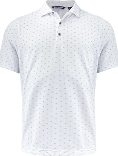 Cutter & Buck Virtue Polo Printed Men Pánske funkčné polo „Printed“ 68.4432 biele