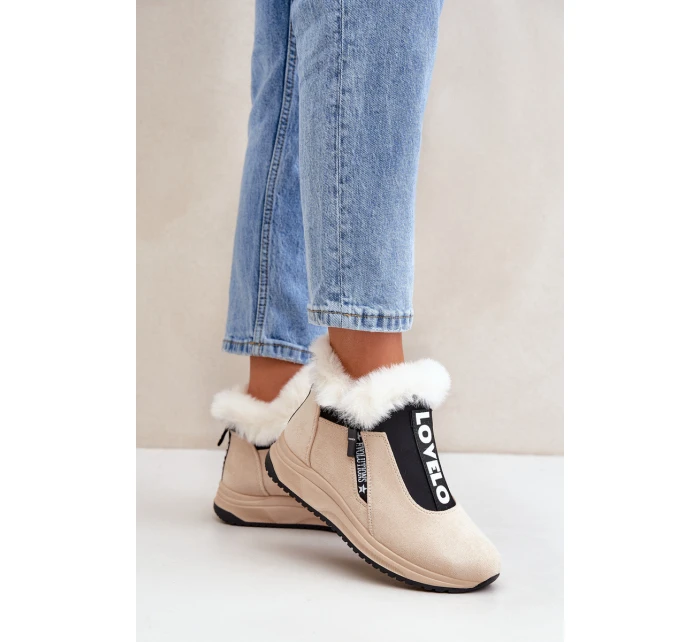 Dámské Botky S Kožešinou Béžové model 21680798 - Boto Dámské Botky S Kožešinou Béžové model 21680798 - Boto