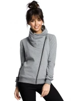 model 15097749 Mikina na zip ecru barva - BeWear