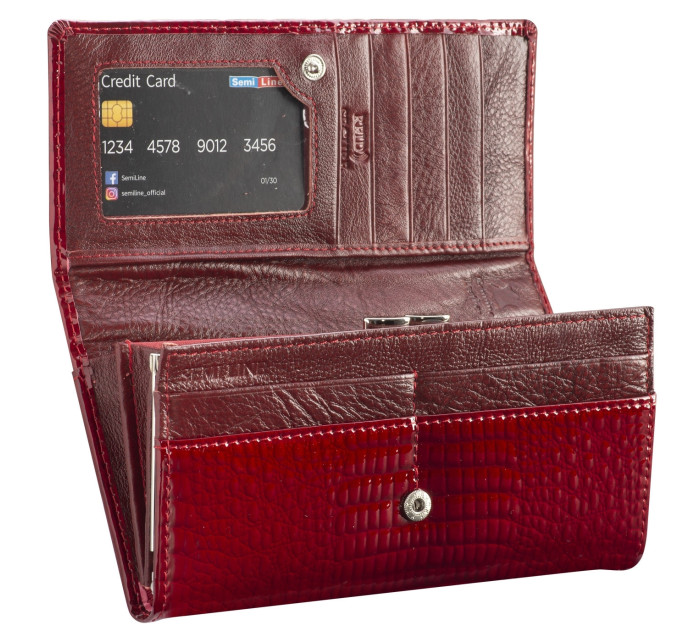 Kožená peňaženka Semiline RFID P8228-2 Červená