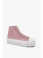 Dámske plátenné tenisky na platforme Big Star - ružové Dámske plátenné tenisky na platforme Big Star - ružové