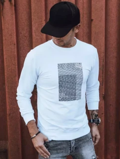 Pánska biela mikina s potlačou FashionStreet BX5354