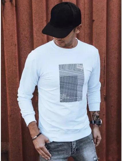 Pánská bílá mikina s potiskem Dstreet model 21966028 - FashionStreet Pánská bílá mikina s potiskem Dstreet model 21966028 - FashionStreet