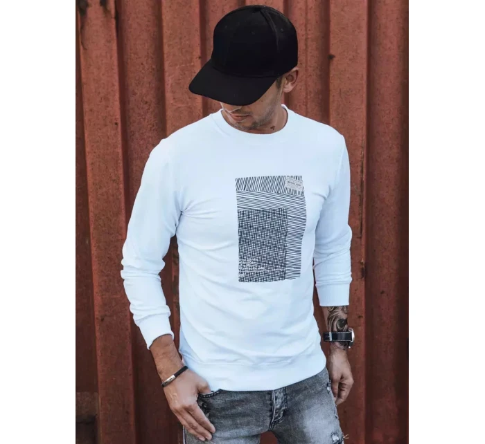 Pánská bílá mikina s potiskem Dstreet model 21966028 - FashionStreet Pánská bílá mikina s potiskem Dstreet model 21966028 - FashionStreet