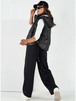 Dámska prešívaná vesta TREOS čierna FashionStreet TY4218