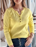 Dámské tričko s dlouhým rukávem žluté Dstreet model 21985678 - FashionStreet