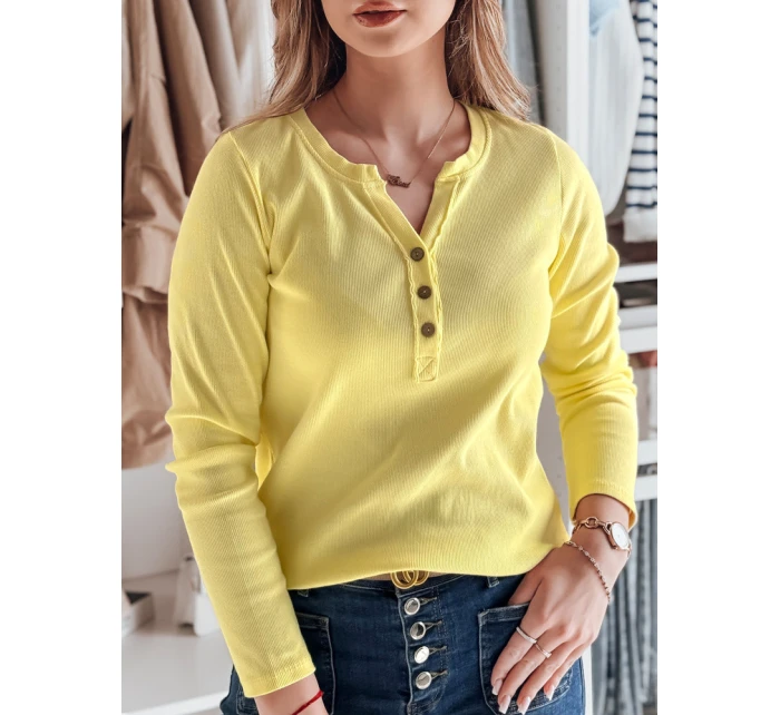 Dámské tričko s dlouhým rukávem žluté Dstreet model 21985678 - FashionStreet