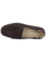 Dámské semišové mokasíny z hnědé kůže model 22015094 - VINCEZA