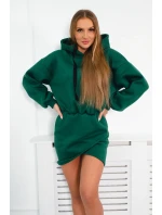 Zateplené šaty s obálkovým spodním dílem tmavě zelené Zateplené šaty s obálkovým spodním dílem tmavě zelené