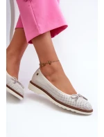 Ażurowe Baleriny Damskie Ze Skóry Naturalnej Maciejka P6509-11 Białe