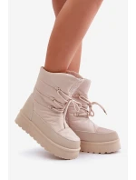 Śniegowce Na Platformie Na Zamek Big Star OO274885 Beżowe Śniegowce Na Platformie Na Zamek Big Star OO274885 Beżowe