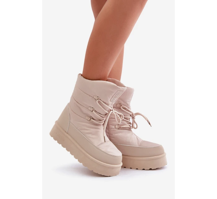 Śniegowce Na Platformie Na Zamek Big Star OO274885 Beżowe Śniegowce Na Platformie Na Zamek Big Star OO274885 Beżowe