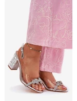 Průhledné Sandály Na Podpatku D&A model 21696646 Stříbrné - S.Barski