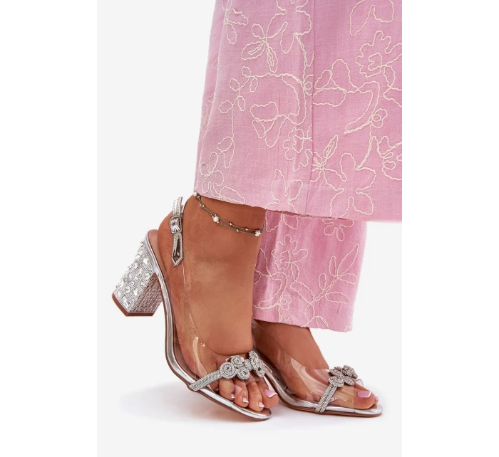 Průhledné Sandály Na Podpatku D&A model 21696646 Stříbrné - S.Barski