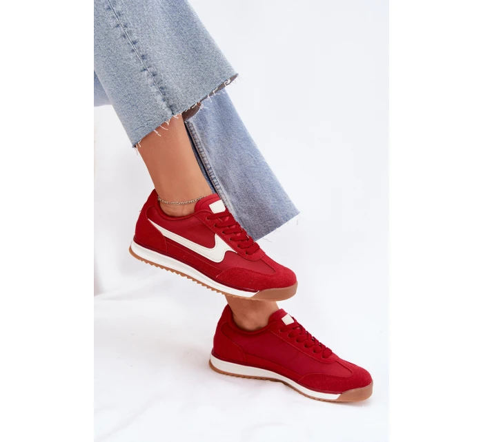 Buty Sportowe Sneakersy Damskie Czerwone Zerina