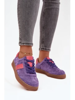 Semišové dámské tenisky model 21708440 fialové - VINCEZA