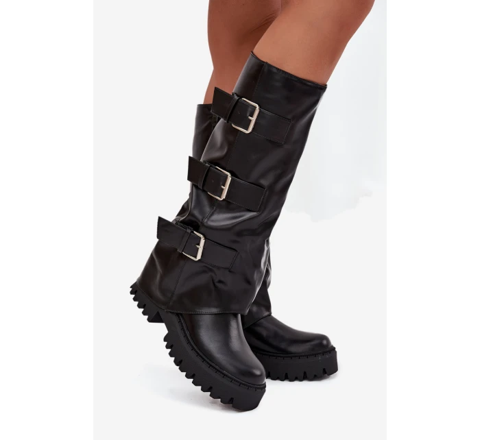 Zateplené dámské kozačky se  Černé model 21709299 - Boto