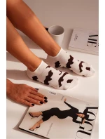 Skarpetki Stopki Damskie W Łaty Ecru