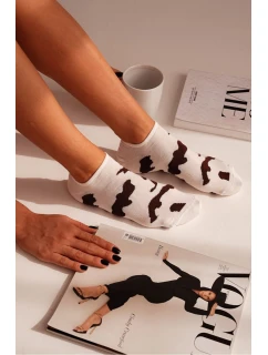 Skarpetki Stopki Damskie W Łaty Ecru