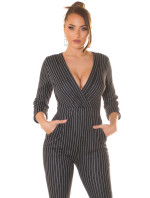Sexy pinstripe business overall